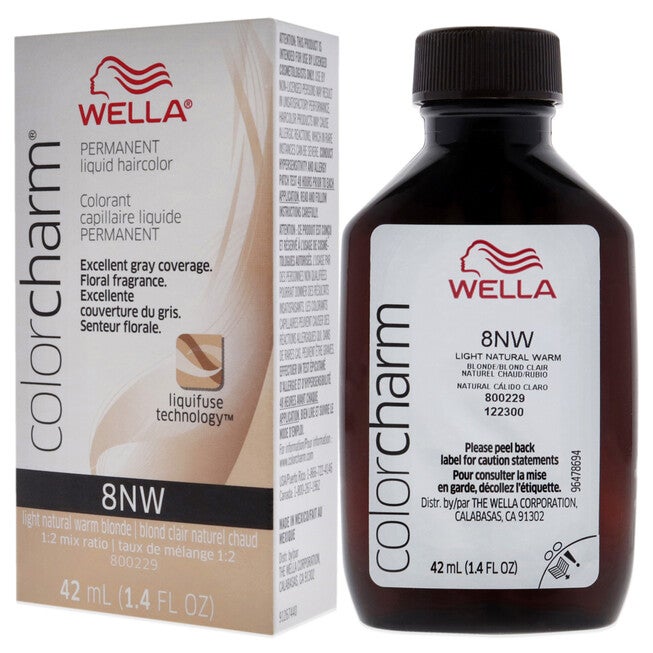Color Charm Permanent Liquid Hair Color - 8NW Light Natural Warm Blonde by Wella for Unisex - 1.42 oz Hair Color, NA, alternate image number null