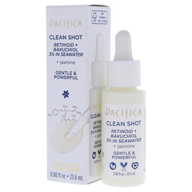 Clean Shot Retinoid and Bakuchiol 3 Percent In Seawater by Pacifica for Unisex - 0.8 oz Serum, , alternate image number 8