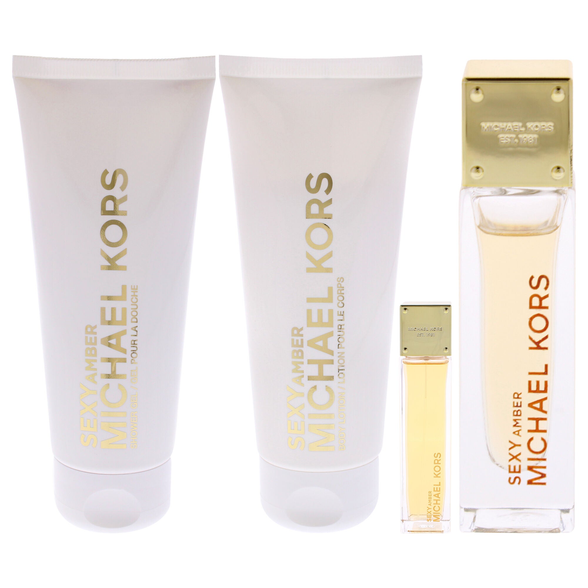 Sexy Amber by Michael Kors for Women - 4 Pc Gift Set 3.4oz EDP Spray, 0.33oz EDP Spray 3.4oz Body Lotion, 3.4oz Shower Gel, See Description, alternate image number 4