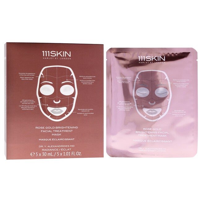 Rose Gold Brightening Facial Treatment Mask by 111Skin for Unisex - 5 Pc Mask, See Description, alternate image number null