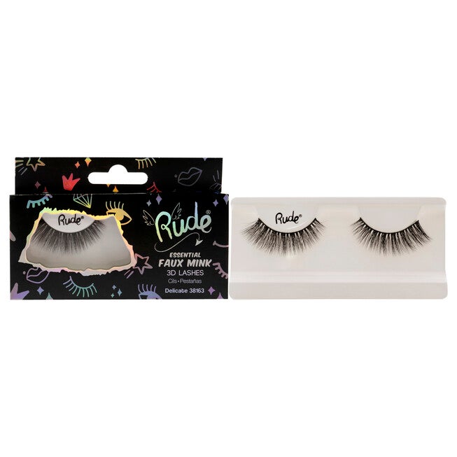 Essential Faux Mink 3D Lashes - Delicate by Rude Cosmetics for Women - 1 Pc Pair, See Description, hi-res image number 0
