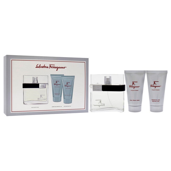 F by Salvatore Ferragamo for Men - 3 Pc Gift Set 3.4oz EDT Spray, 2.5oz Shower Gel, 2.5oz After Shave Balm, NA, alternate image number null