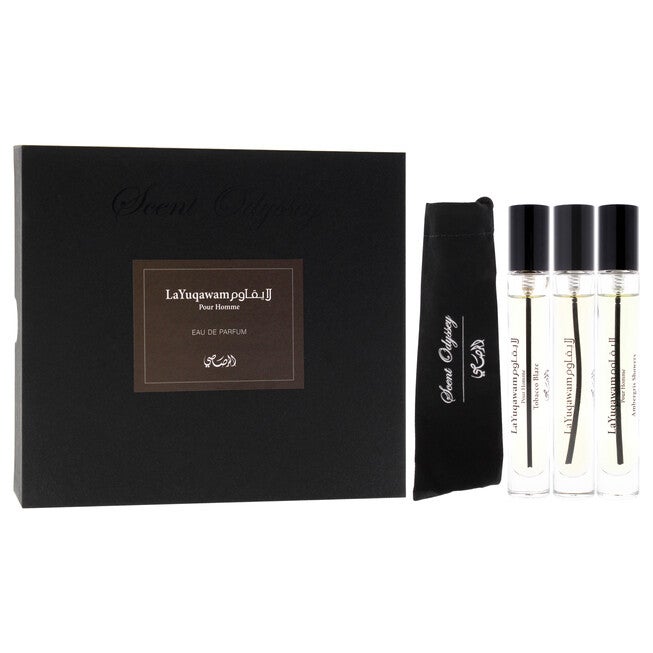 Scent Odyssey - La Yuqawam by Rasasi for Men - 3 Pc Mini Gift Set 0.25oz, NA, alternate image number null