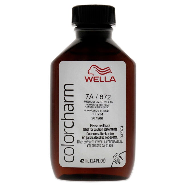Color Charm Permanent Liquid Hair Color - 672 7A Med Smoky Ash Blonde by Wella for Unisex - 1.42 oz Hair Color, NA, alternate image number null