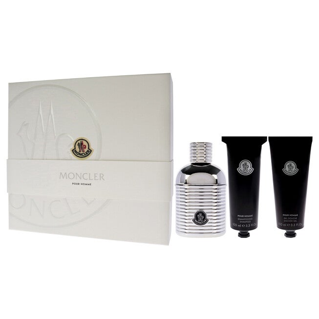 Moncler Pour Homme by Moncler for Men - 3 Pc Gift Set 3.3oz EDP Spray, 3.3oz Shower Gel, 3.3oz Shampoo, NA, alternate image number null