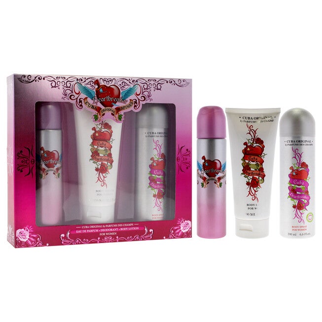Cuba Heartbreaker by Cuba for Women - 3 Pc Gift Set 3.3oz EDP Spray, 6.7oz Body Spray, 4.3oz Body Lotion, NA, alternate image number null
