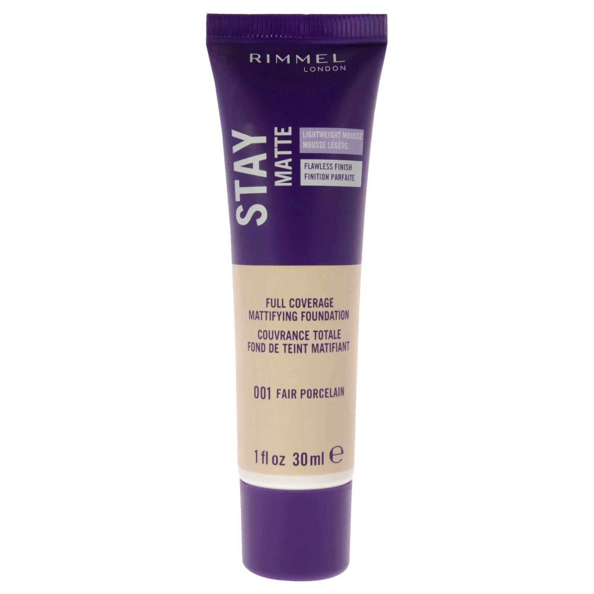 Stay Matte Lightweight Foundation - 001 Fair Porcelain by Rimmel London for Women - 1 oz Foundation, See Description, hi-res image number 0
