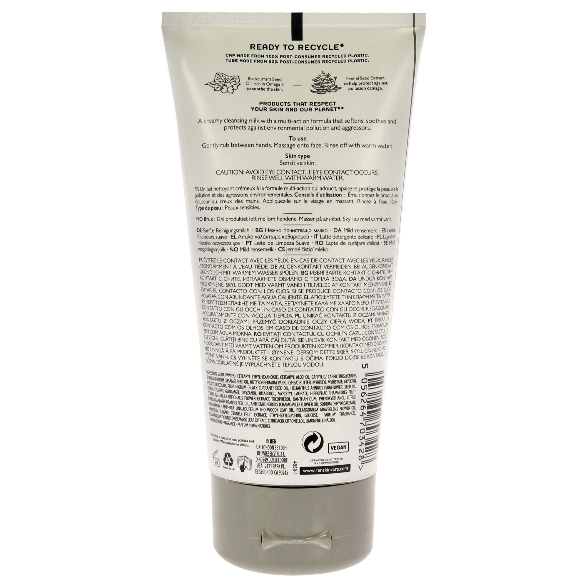 Evercalm Gentle Cleansing Milk by REN for Unisex - 5.1 oz Cleanser, , alternate image number 5