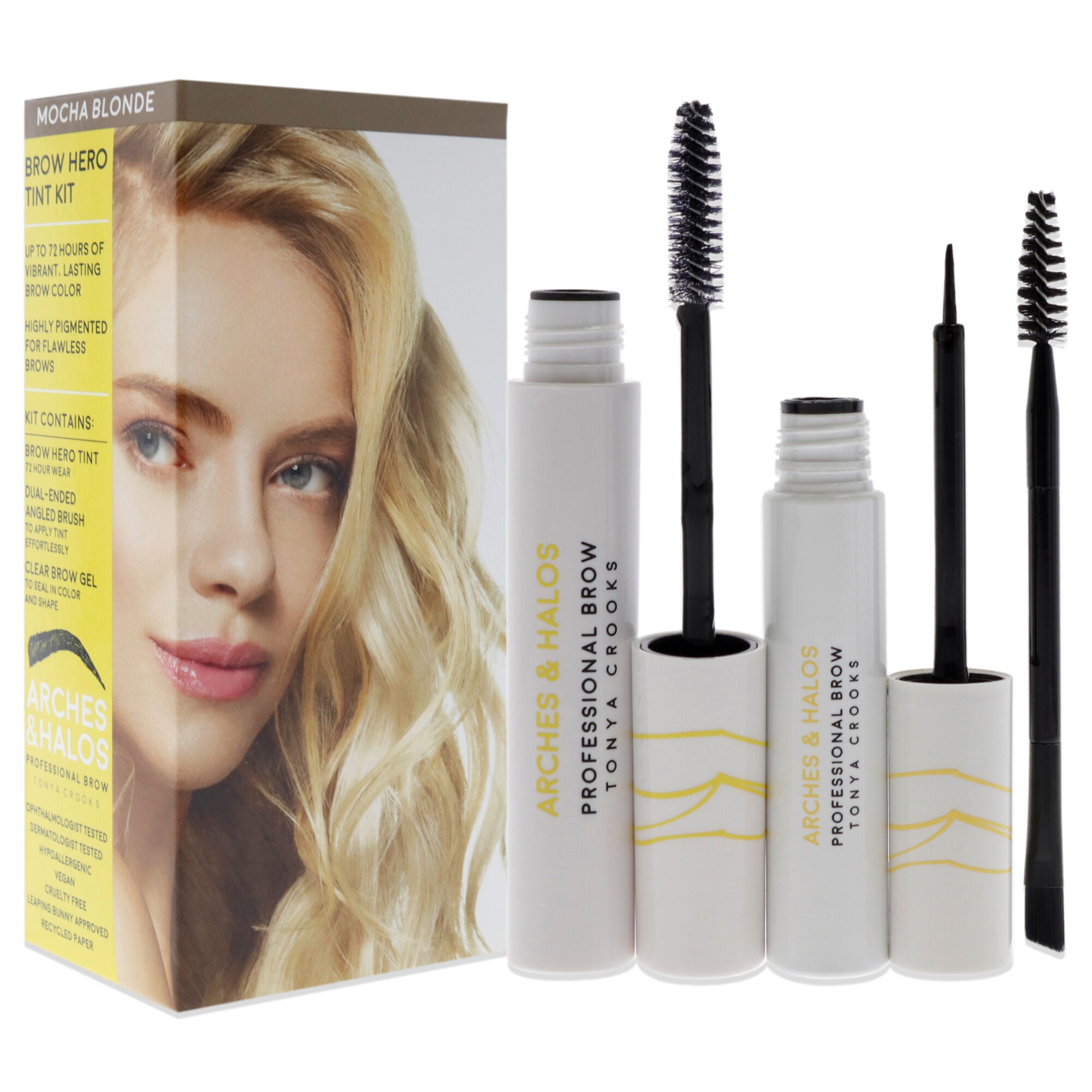 Brow Hero Tint Kit - Mocha Blonde by Arches and Halos for Women - 3 Pc 0.169oz Clear Brow Gel, 0.270 Brow Hero Tint, Dual-Ended Angled Brush, NA, alternate image number 2