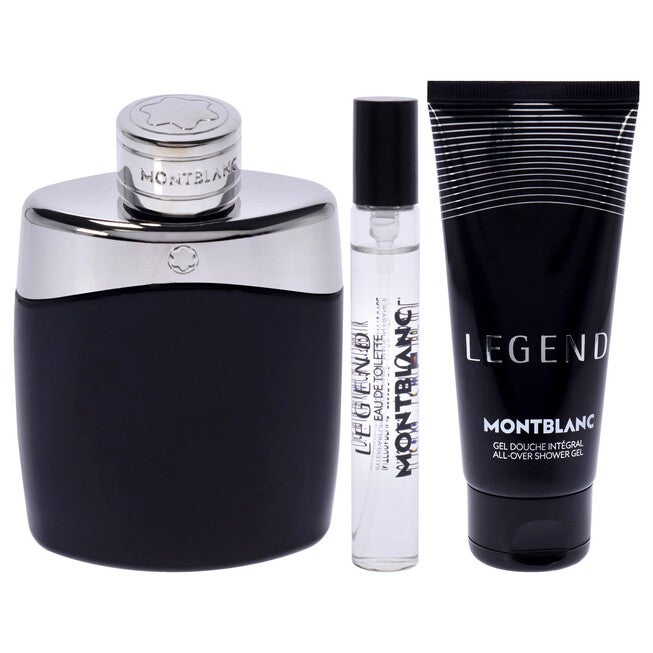 Mont Blanc Legend by Mont Blanc for Men - 3 Pc Gift Set 3.3oz EDT Spray, 0.25oz EDT Spray, 3.3oz All-Over Shower Gel, NA, alternate image number null