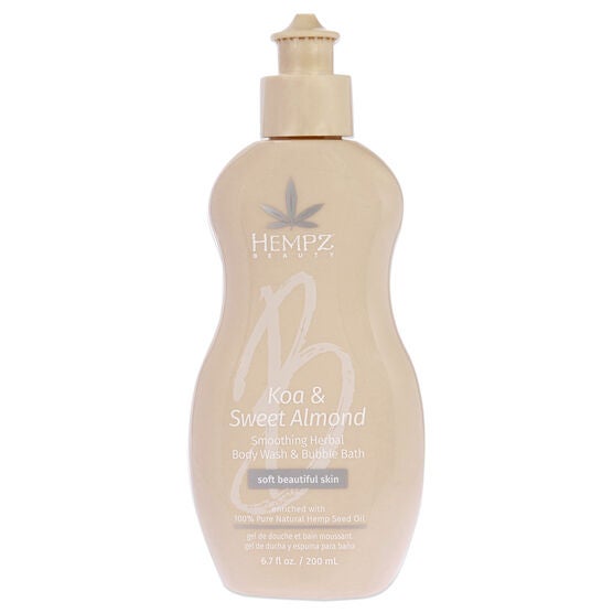 Koa and Sweet Almond Smoothing Herbal Bubble Bath and Body Wash by Hempz for Unisex - 6.7 oz Body Wash, NA, hi-res image number null