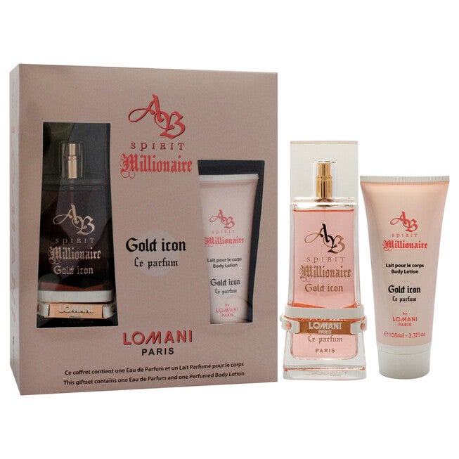 AB Spirit Millionaire Le Parfum Gold Icon by Lomani for Women - 2 Pc Gift Set 3.3oz EDP Spray, 3.3oz Body Lotion, , alternate image number null