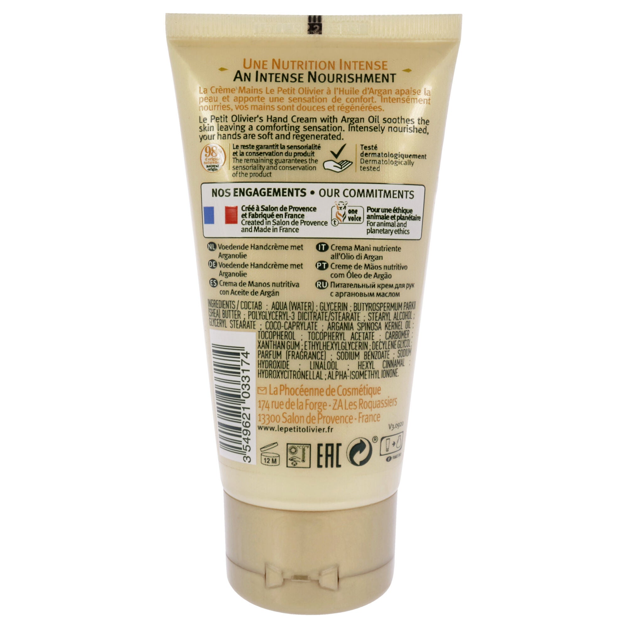 Nourishing Hand Cream - Argan Oil by Le Petit Olivier for Women - 2.5 oz Cream, See Description, alternate image number 1