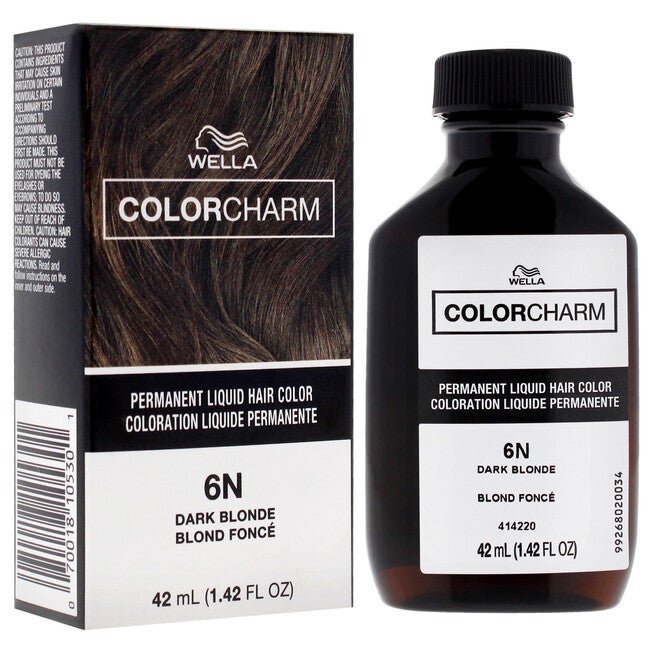 Color Charm Permanent Liquid Hair Color - 6N Dark Blonde by Wella for Unisex - 1.42 oz Hair Color, NA, alternate image number null