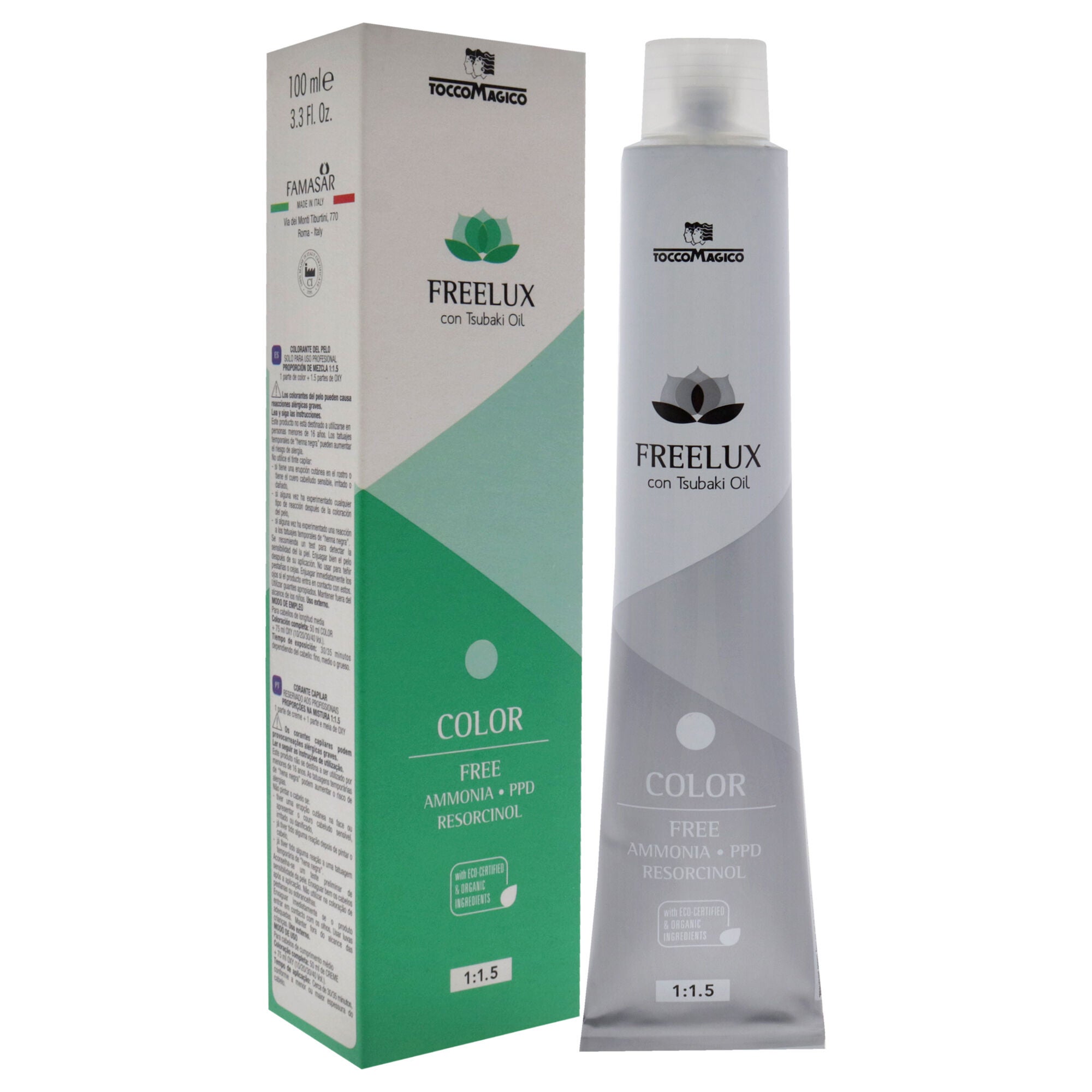 Freelux Permanet Hair Color - 5.01 Light Cool Chestnut by Tocco Magico for Unisex - 3.38 oz Hair Color, See Description, alternate image number 1