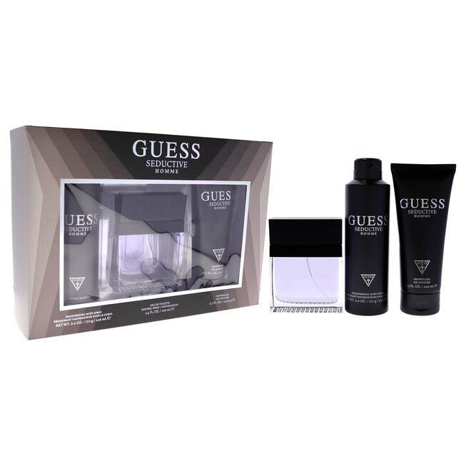 Seductive by Guess for Men - 3 Pc Gift Set 3.4oz EDT Spray, 6oz Deodorizing Body Spray, 6.7oz Shower Gel, , alternate image number null