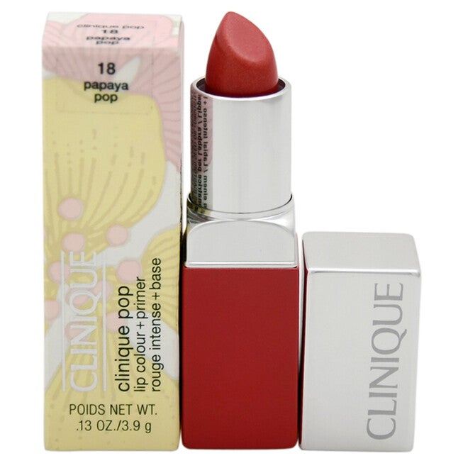 Clinique Pop Lip Colour + Primer - 18 Papaya Pop by Clinique for Women - 0.1 oz Lipstick, NA, hi-res image number null