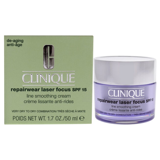 Repairwear Laser Focus Line Smoothing Cream SPF 15 - Very Dry to Dry Combination by Clinique for Women - 1.7 oz Cream, NA, hi-res image number null