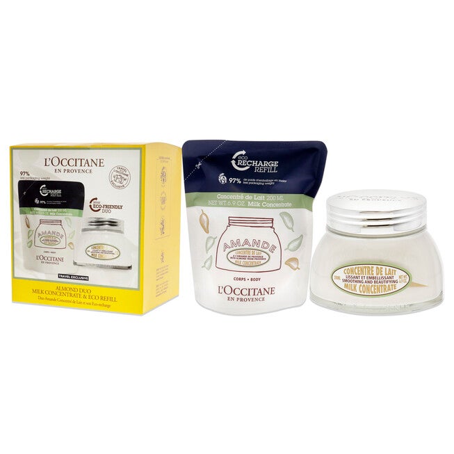 Almond Concetrate Duo by LOccitane for Women - 2 x 6.9 oz Almond Milk Concentrate, Almond Milk Concentrate Eco Refill, NA, alternate image number null
