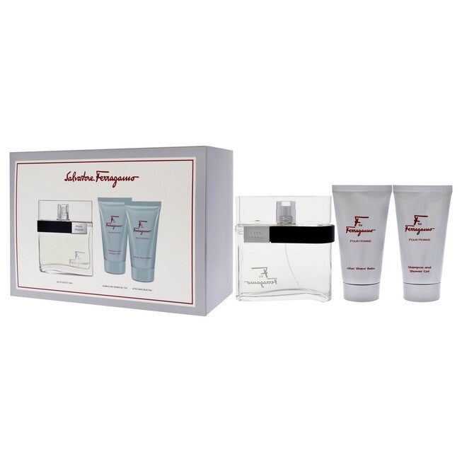 F by Salvatore Ferragamo for Men - 3 Pc Gift Set 3.4oz EDT Spray, 2.5oz Shower Gel, 2.5oz After Shave Balm, NA, alternate image number null
