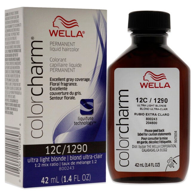 Color Charm Permanent Liquid Hair Color - 1290 12C Ultra Light Blonde by Wella for Unisex - 1.42 oz Hair Color, NA, alternate image number null