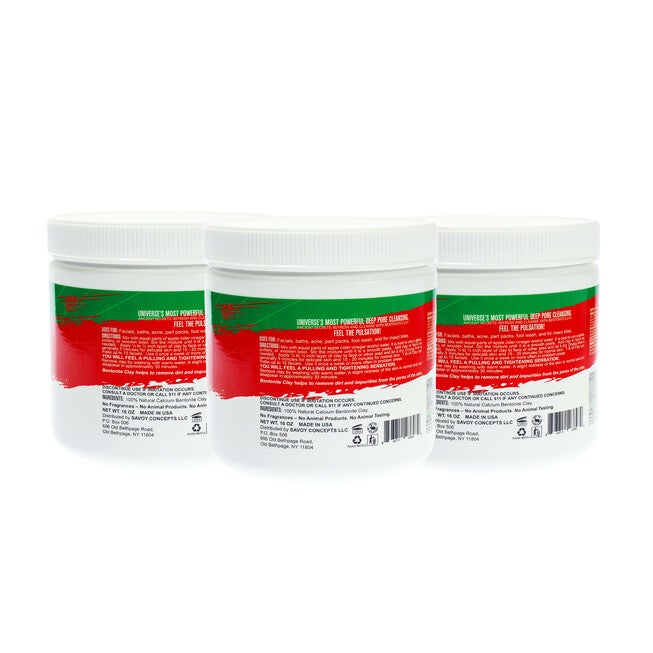 Powerful Deep Pore Cleansing Clay by Mayan Magic Mud for Unisex - 16 oz Cleanser - Pack of 3, See Description, alternate image number null