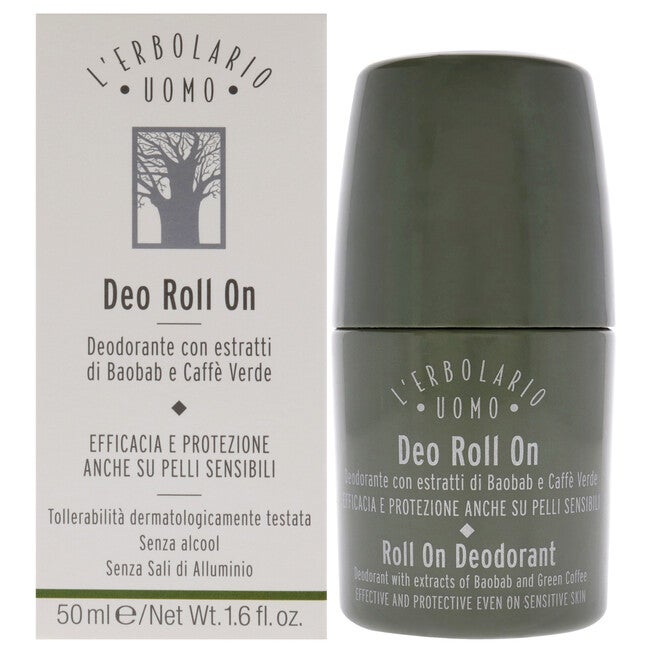 Uomo Roll On Deodorant by LErbolario for Men - 1.6 oz Deodorant Roll-On, NA, hi-res image number null