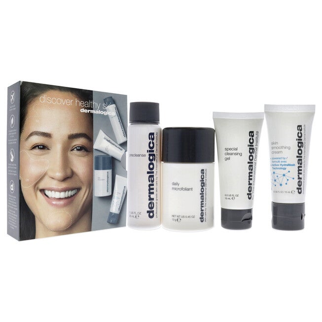 Discover Healthy Skin Kit by Dermalogica - 4 Pc 1oz Precleanse, 0.5oz Special Cleansing Gel, 0.45oz Daily Microfoliant, 0.5oz Skin Smoothing Cream, NA, alternate image number null