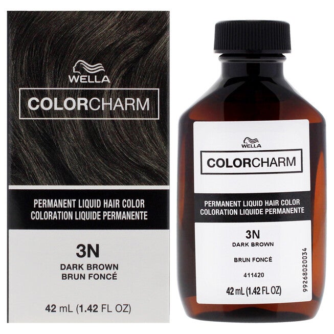 Color Charm Permanent Liquid Hair Color - 3N Dark Brown by Wella for Unisex - 1.42 oz Hair Color, NA, hi-res image number null
