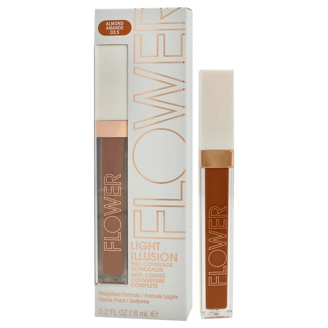 Light Illusion Full Coverage Concealer - D3.5 Almond by Flower Beauty for Women - 0.2 oz Concealer, NA, alternate image number null