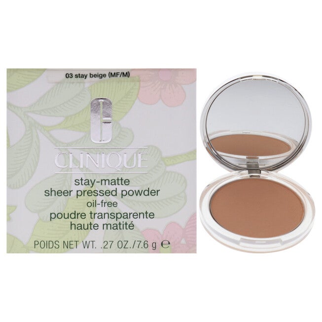 Stay-Matte Sheer Pressed Powder - 03 Stay Beige MF-M by Clinique for Women - 0.27 oz Powder, NA, hi-res image number null