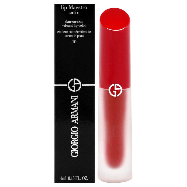 Lip Maestro Satin Long-Lasting Lipstick - 10 In Love by Giorgio Armani for Women - 0.13 oz Lipstick, NA, hi-res image number null