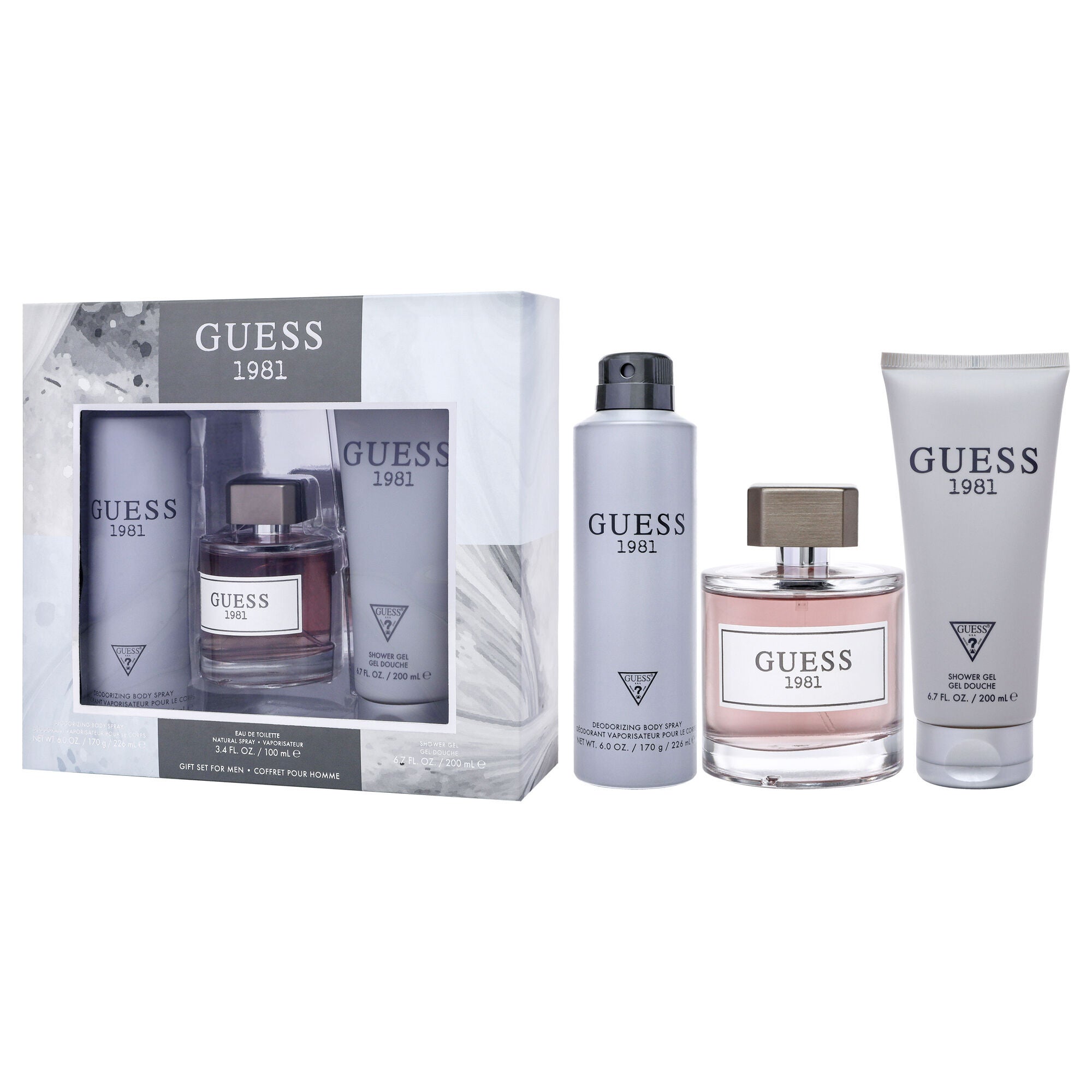Guess 1981 by Guess for Men - 3 Pc Gift Set 3.4oz EDT Spray, 6oz Deodorant Body Spray, 6.7oz Shower Gel, See Description, alternate image number 3