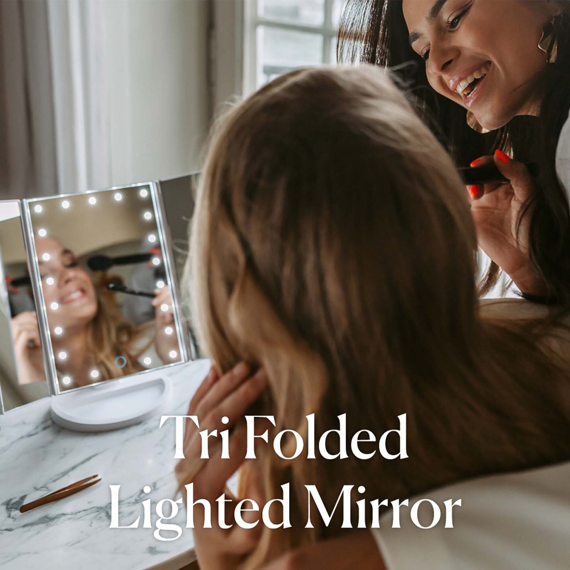 Tri Folded Lighted Mirror by Browgame for Women - 1 Pc Mirror, See Description, alternate image number 1
