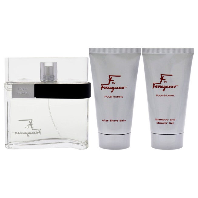F by Salvatore Ferragamo for Men - 3 Pc Gift Set 3.4oz EDT Spray, 2.5oz Shower Gel, 2.5oz After Shave Balm, NA, alternate image number null