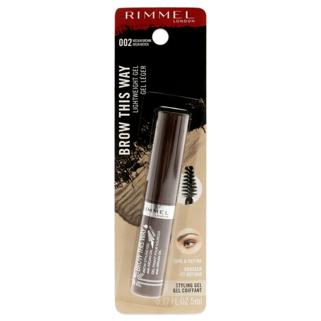 Brow This Way Lightweight Gel - 002 Medium Brown by Rimmel London for Women - 0.17 oz Eyebrow Gel, , alternate image number null