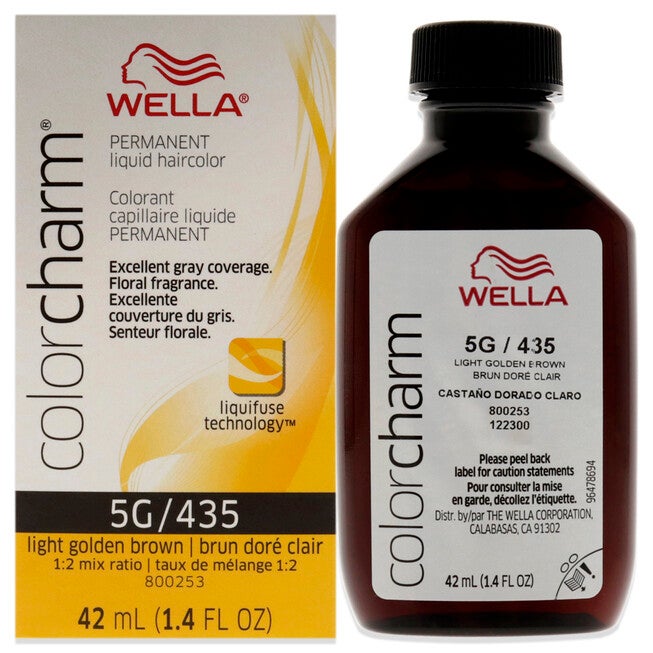 Color Charm Permanent Liquid Hair Color - 435 5G Light Golden Brown by Wella for Unisex - 1.42 oz Hair Color, NA, hi-res image number null