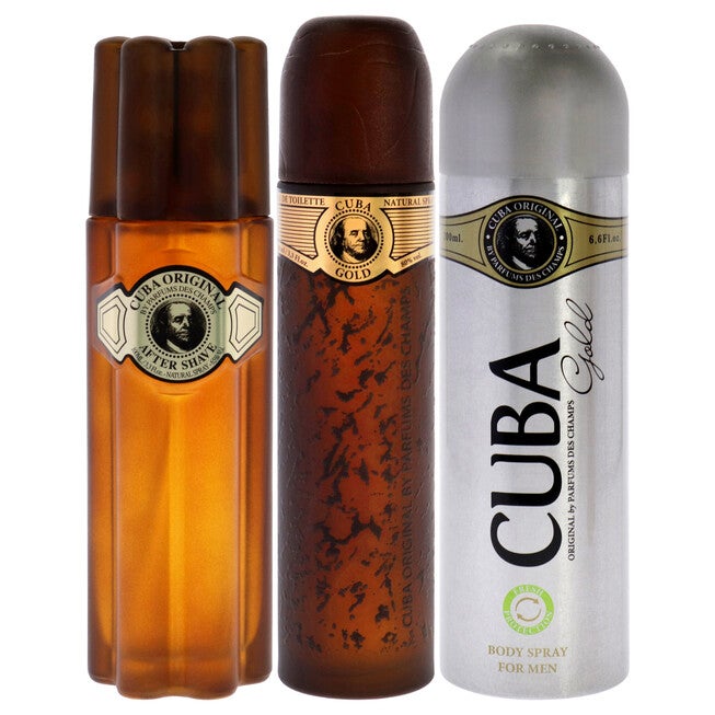 Cuba Gold by Cuba for Men - 3 Pc Gift Set 3.3oz EDT Spray, 6.6oz Deodorant Spray, 3.3oz After Shave, , alternate image number null
