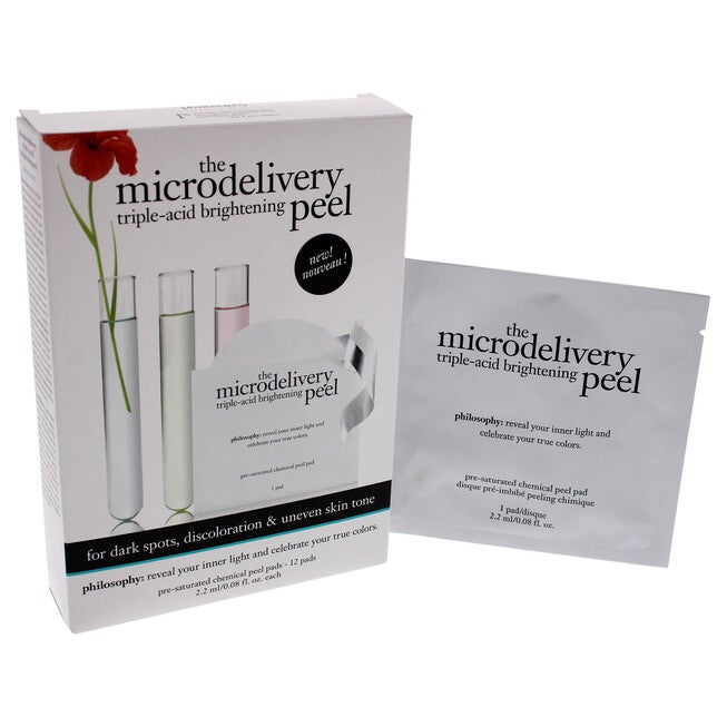 The Microdelivery Triple-Acid Brightening Peel Pad by Philosophy for Unisex - 12 Pc Pads, , alternate image number null