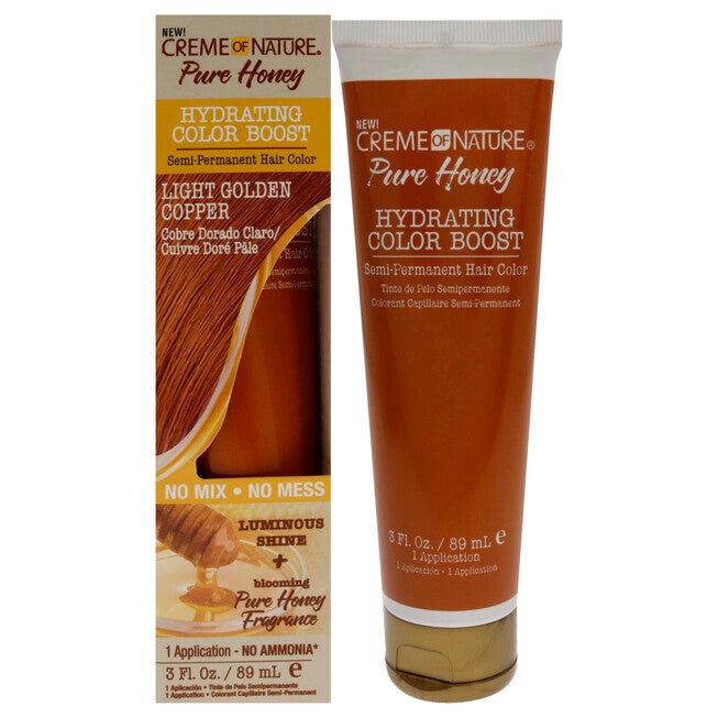 Pure Honey Hydrating Color Boost Semi-Permanent Hair Color - Light Golden Copper by Creme of Nature for Unisex - 3 oz Hair Color, NA, hi-res image number null