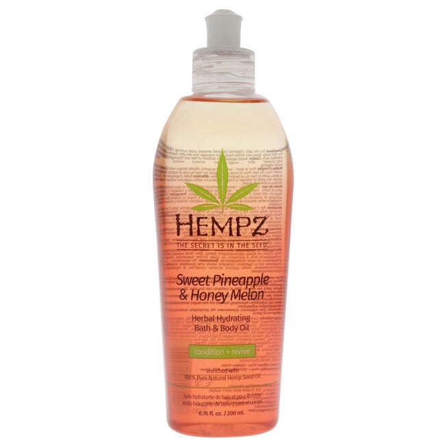 Sweet Pineapple and Honey Melon Hydrating Bath and Body Oil by Hempz for Unisex - 6.76 oz Body Oil, See Description, hi-res image number 0