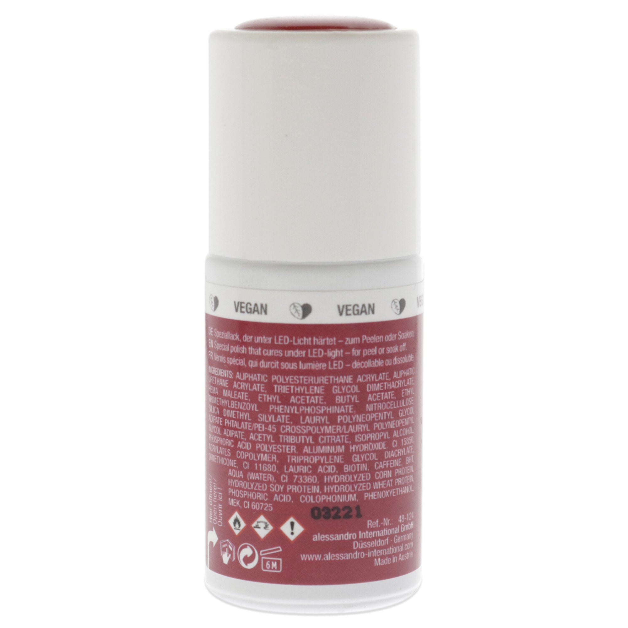 Striplac Peel or Soak - 124 Red Paradise by Alessandro for Women - 0.27 oz Nail Polish, See Description, alternate image number 2