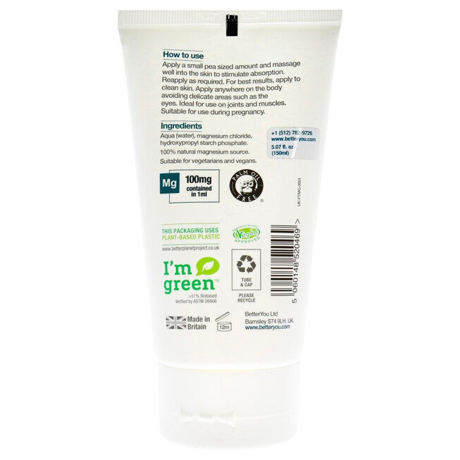 Magnesium Body Gel by BetterYou for Unisex - 5.07 oz Gel, , alternate image number null