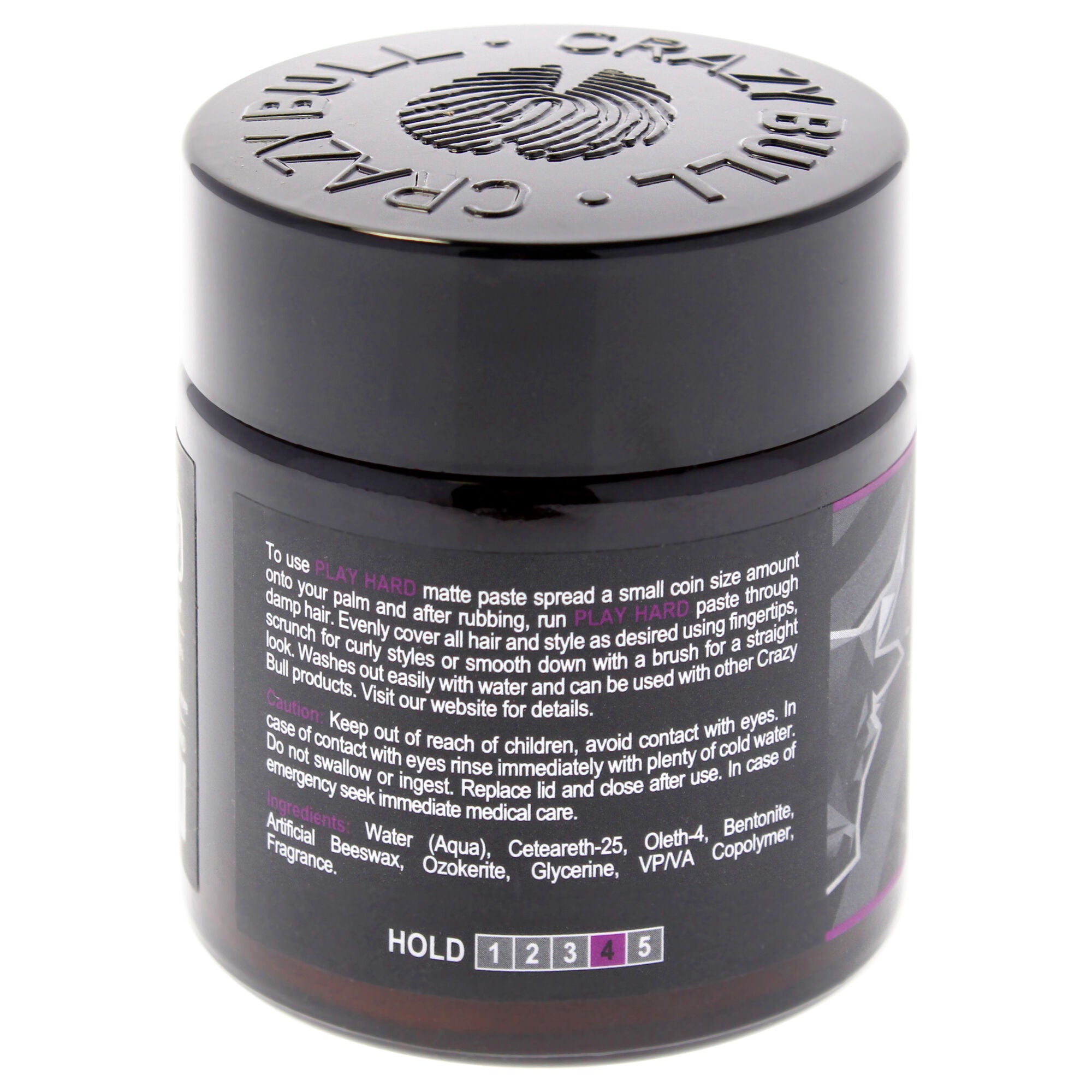 Play Hard Paste - Strong Matte by Crazy Bull Hair for Men - 3.38 oz Paste, See Description, alternate image number 2
