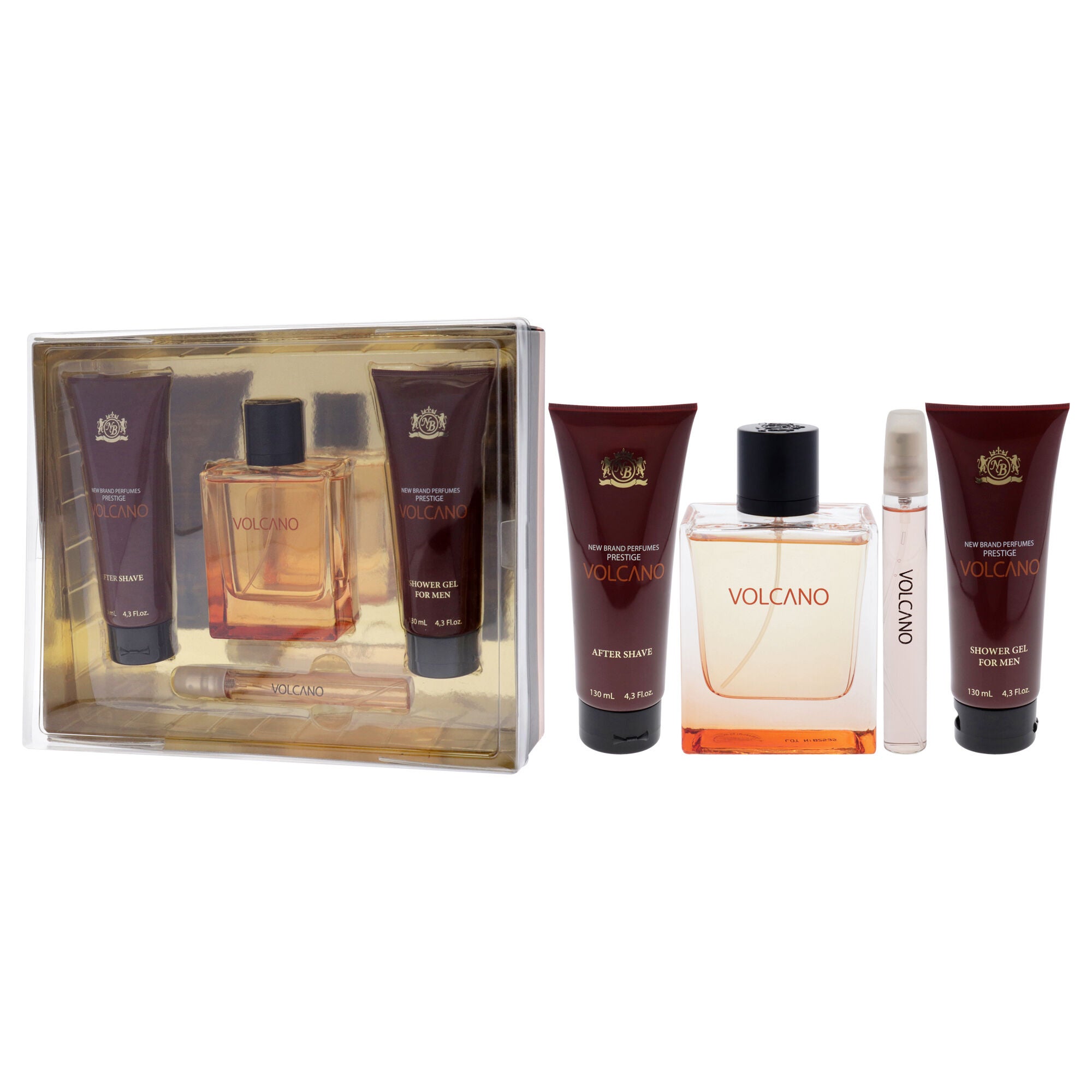 Prestige Volcano by New Brand for Men - 4 Pc Gift Set 3.3oz EDT Spray, 0.5oz EDT Spray, 4.3oz Shower Gel, 4.3oz After Shave, See Description, alternate image number 3