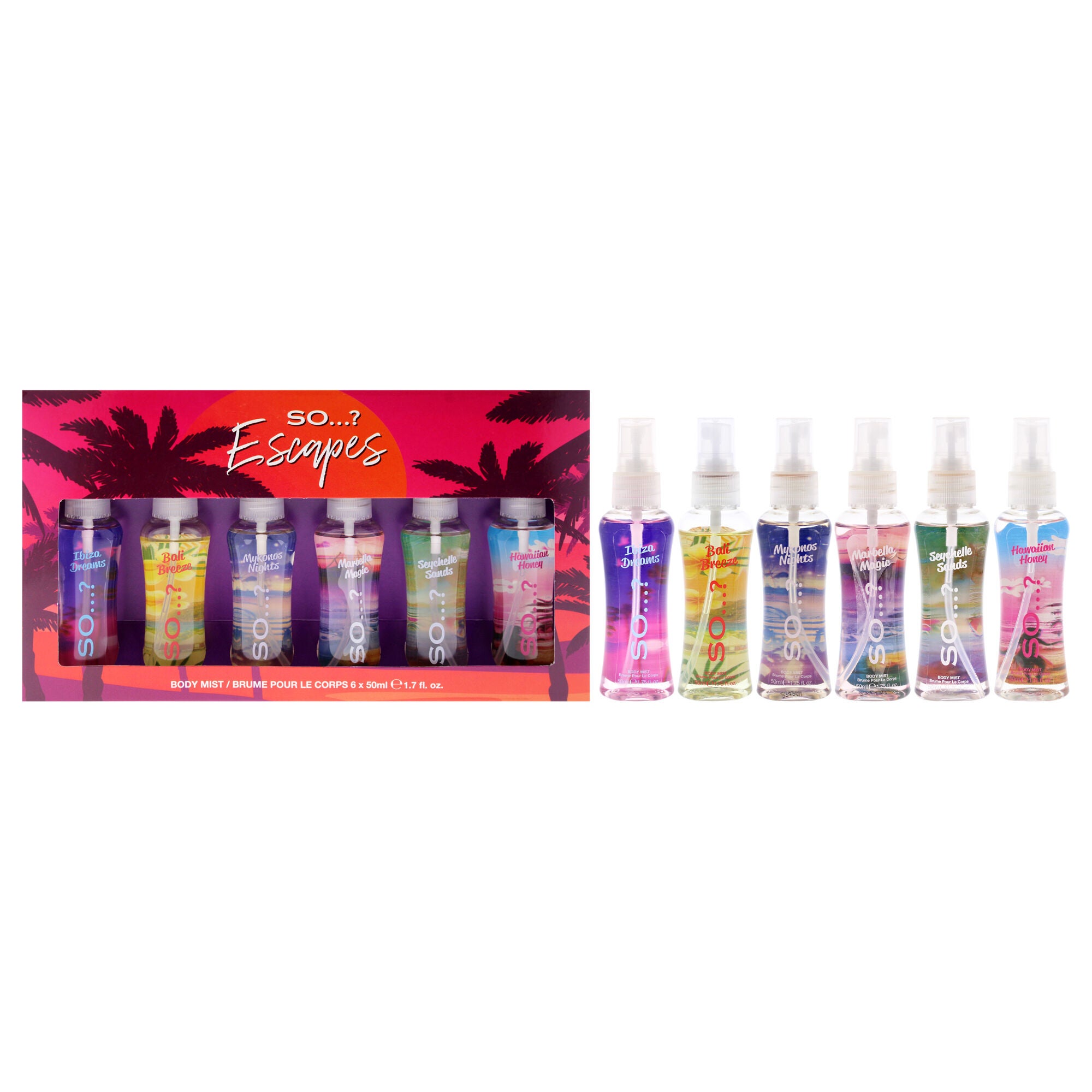 Escapes Body Mist Set by So?? for Women - 6 Pc 1.7oz, See Description, hi-res image number 0