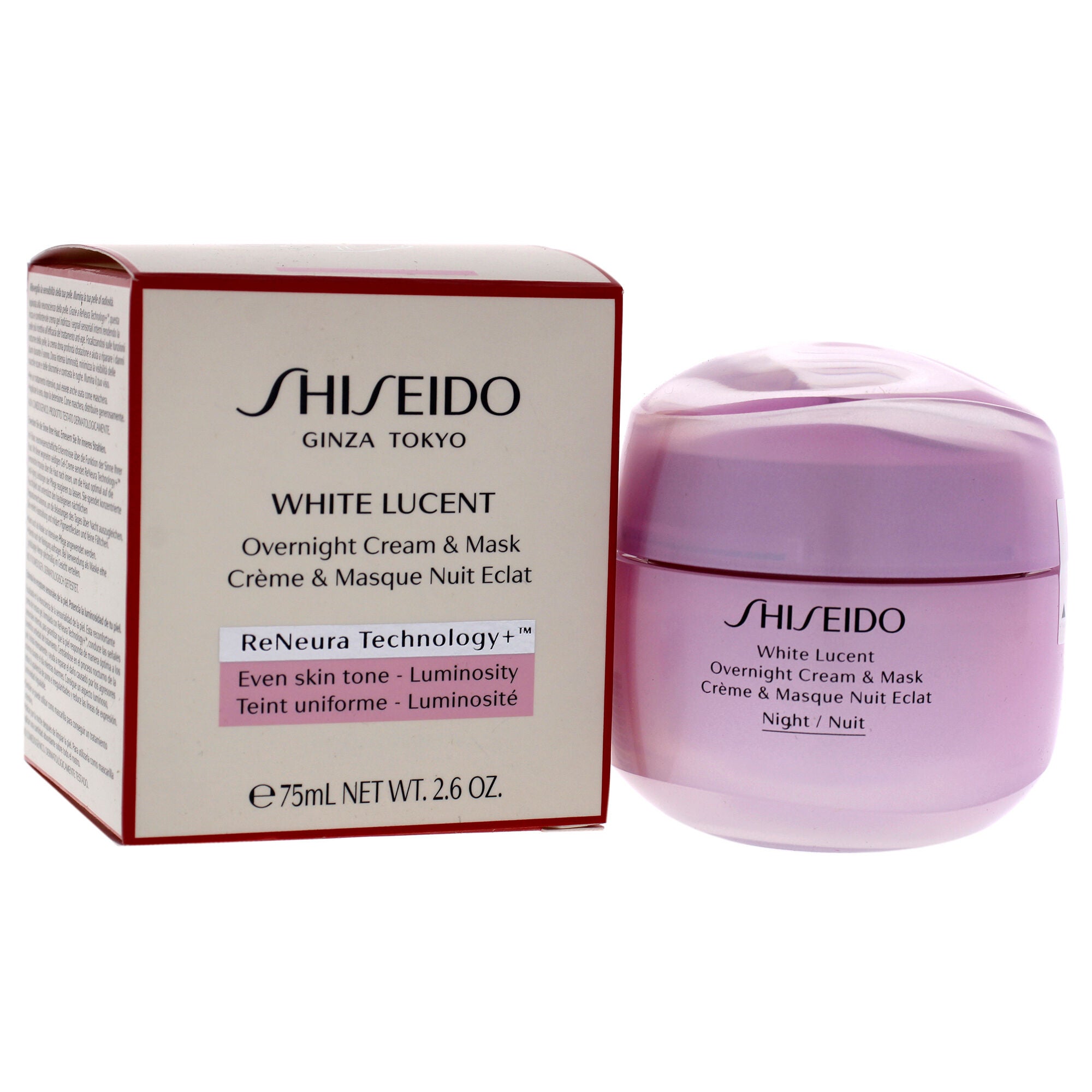 White Lucent Overnight Cream and Mask by Shiseido for Women - 2.6 oz Cream, See Description, alternate image number 1