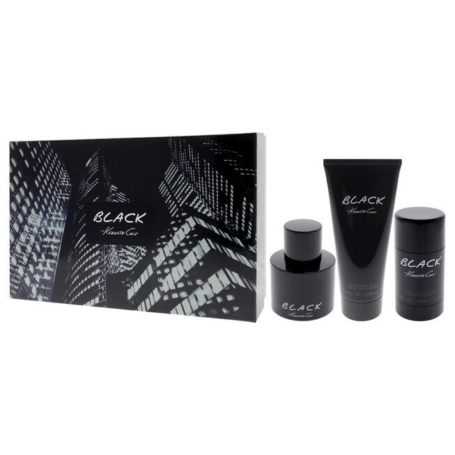 Kenneth Cole Black by Kenneth Cole for Men - 3 Pc Gift Set 3.4oz EDT Spray, 3.4oz After Shave Balm, 2.6oz Deodorant Stick, NA, alternate image number null