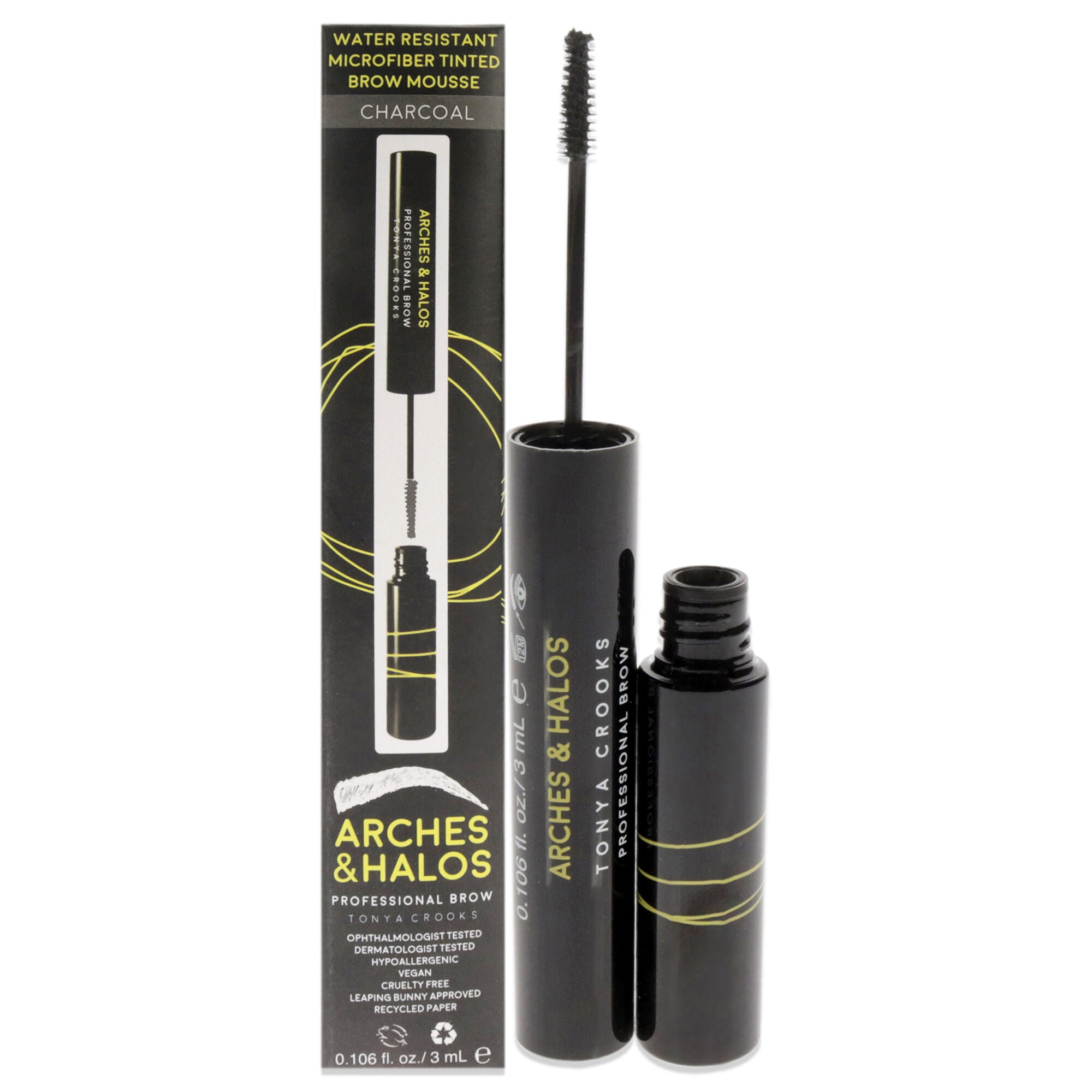 Microfiber Tinted Brow Mousse - Charcoal by Arches and Halos for Women - 0.106 oz Mousse, See Description, hi-res image number 0