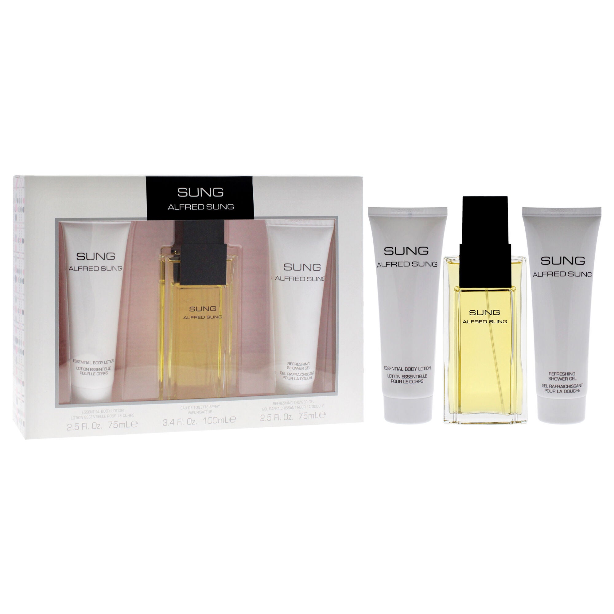 Sung by Alfred Sung for Women - 3 Pc Gift Set 3.4oz EDT Spray, 2.5oz Essential Body Lotion, 2.5oz Refreshing Shower Gel, See Description, alternate image number 2